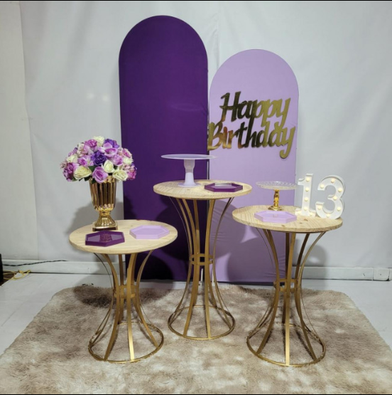 Alugue Tema Para Festa Decoração Happy Lílas e Roxo Tecido