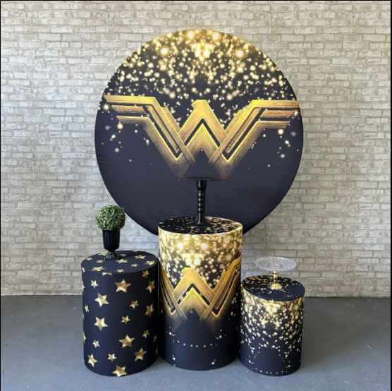 Alugue Tema Para Festa Decoração Mulher Maravilha Tecido ( Modelo 1 )