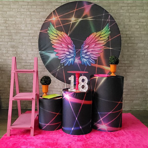 Alugue Tema Para Festa Decoração Neon Tecido ( Modelo 2 )