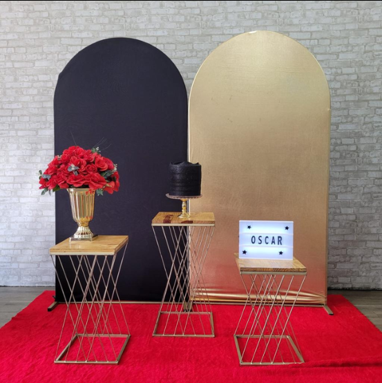 Alugue Tema Para Festa Decoração Happy Preto com Dourado Tecido