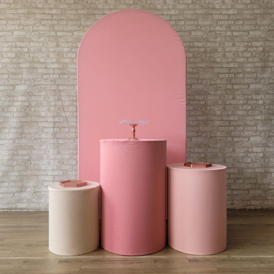 Alugue Tema Para Festa Decoração Happy Rosa Nude Tecido ( Modelo 1 )