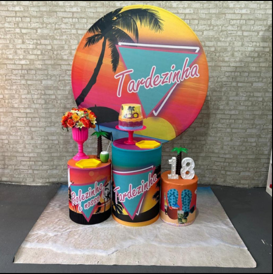 Alugue Tema Para Festa Decoração Tardezinha Tecido ( Modelo 5 )