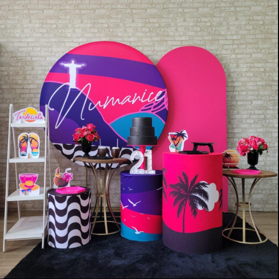 Alugue Tema Para Festa Decoração Tardezinha Numanice Tecido ( Modelo 3 )