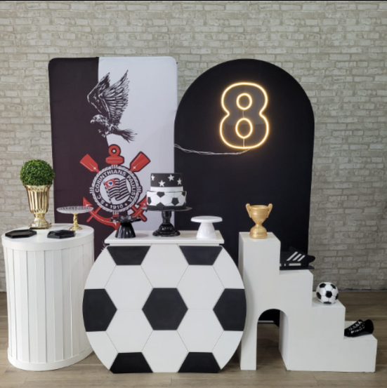 Alugue Tema Para Festa Decoração Corinthians Tecido ( Modelo 5 )