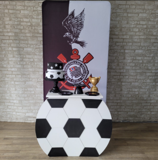 Alugue Tema Para Festa Decoração Corinthians Tecido ( Modelo 3 )