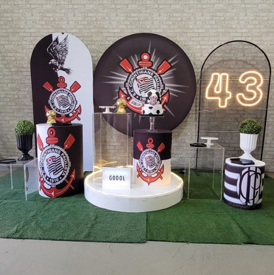 Alugue Tema Para Festa Decoração Corinthians Tecido ( Modelo 7 )