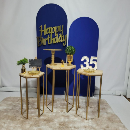 Alugue Tema Para Festa Decoração Happy Azul Tecido ( Modelo 1 )