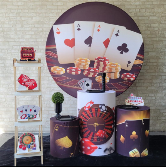 Alugue Tema Para Festa Decoração Cassino Tecido ( Modelo 2 )