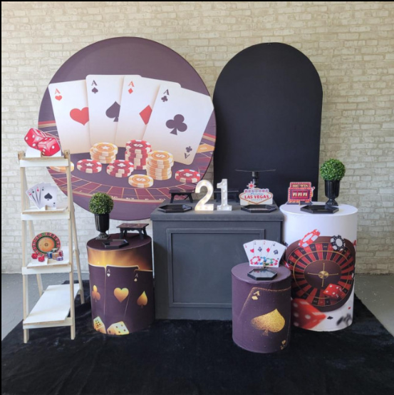 Alugue Tema Para Festa Decoração Cassino Tecido ( Modelo 3 )