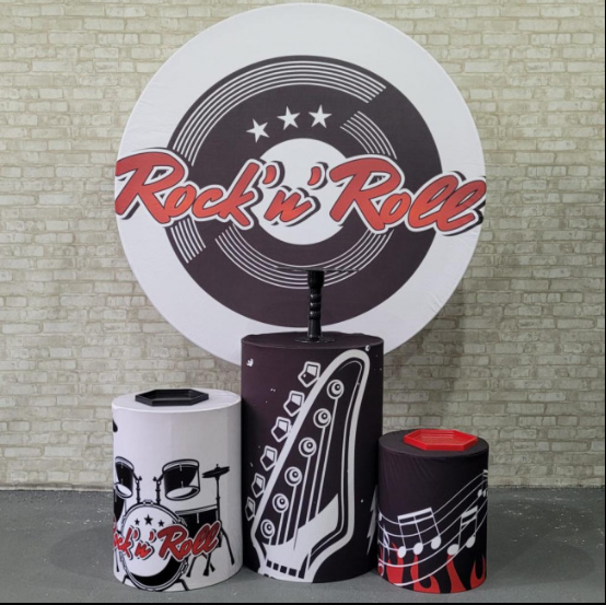 Alugue Tema Para Festa Decoração Rock Roll Tecido ( Modelo 1 )
