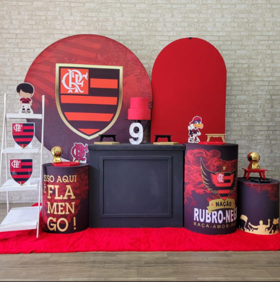 Alugue Tema Para Festa Decoração Flamengo Tecido ( Modelo 3 )