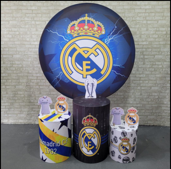 Alugue Tema Para Festa Decoração Real Madrid Tecido ( Modelo 1 )