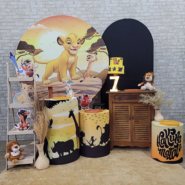 Alugue Tema Para Festa Decoração Rei Leão Tecido ( Modelo 3 )