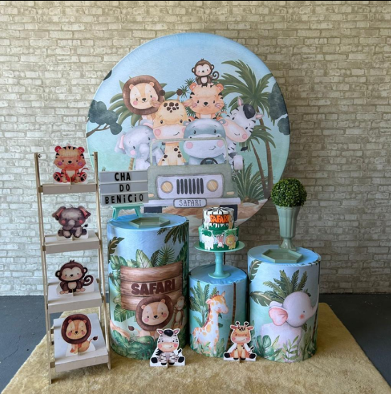 Alugue Tema Para Festa Decoração Safari Tecido ( Modelo 5 )