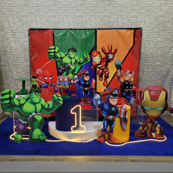 Alugue Tema Para Festa Decoração Vingadores Baby Tecido ( Modelo 4 )