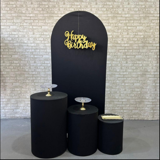 Alugue Tema Para Festa Decoração Happy Preto Tecido ( Modelo 3 )