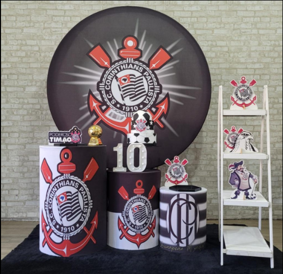 Alugue Tema Para Festa Decoração Corinthians Tecido ( Modelo 4 )