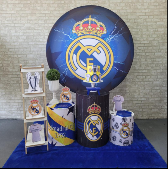 Alugue Tema Para Festa Decoração Real Madrid Tecido ( Modelo 2 )