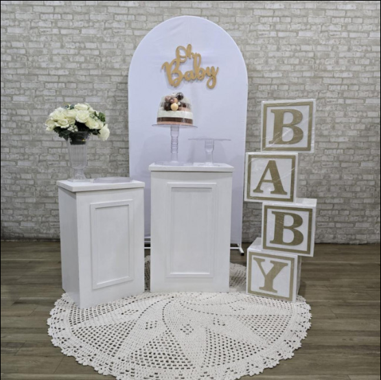 Alugue Tema Para Festa Decoração Chá Revelação Tecido ( Modelo 2 )