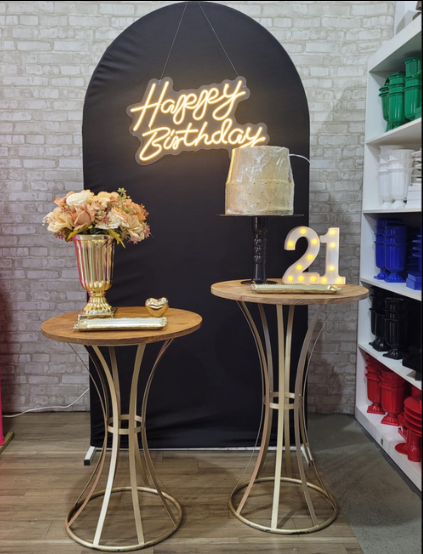 Alugue Tema Para Festa Decoração Happy Preto Tecido ( Modelo 1 )