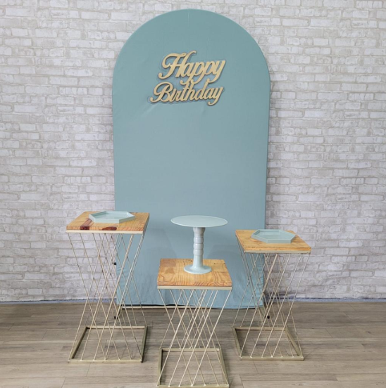 Alugue Tema Para Festa Decoração Happy Verde Eucalipto Tecido ( Modelo 1 )