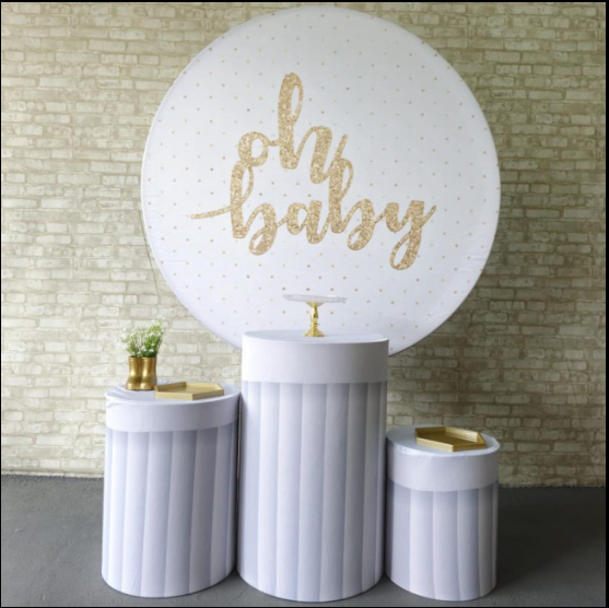 Alugue Tema Para Festa Decoração Chá Revelação Oh Baby Tecido ( Modelo 1 )