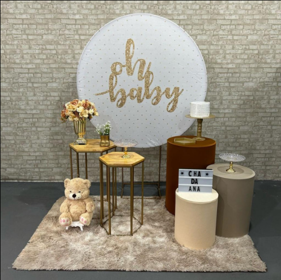 Alugue Tema Para Festa Decoração Chá Revelação Oh Baby Tecido ( Modelo 3 )