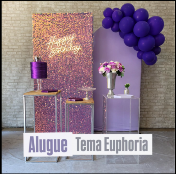 Alugue Tema Para Festa Decoração Euphoria Tecido ( Modelo 7 ) Acompanha Balão