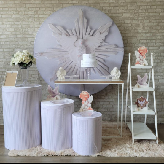 Alugue Tema Para Festa Decoração Batizado Tecido ( Modelo 3 )