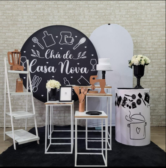 Alugue Tema Para Festa Decoração Chá de Casa Nova Tecido ( Modelo 3 )