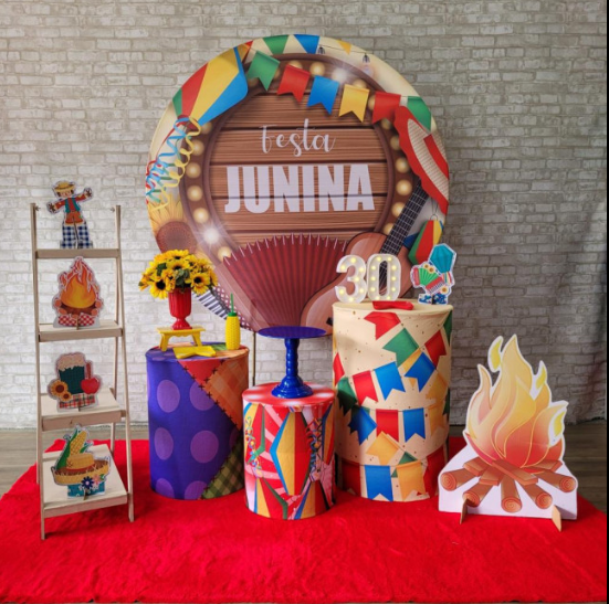 Alugue Tema Para Festa Decoração Junina Tecido ( Modelo 06 )