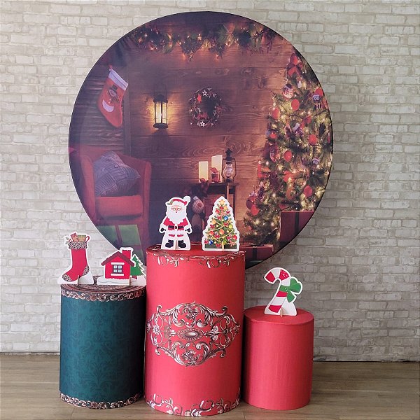 Alugue Tema Para Festa Decoração Natal Tecido ( Modelo 11 )
