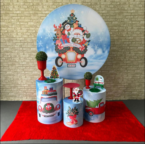 Alugue Tema Para Festa Decoração Natal Tecido ( Modelo 10 )