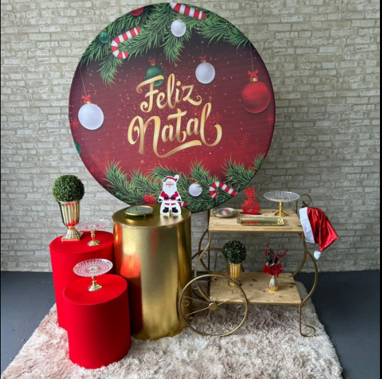 Alugue Tema Para Festa Decoração Natal Tecido ( Modelo 5 )