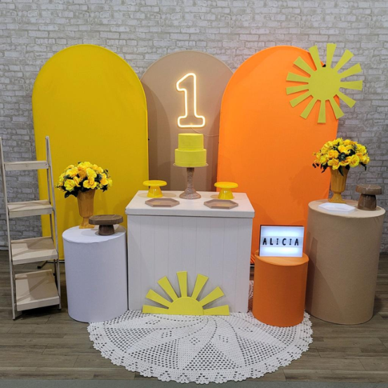 Alugue Tema Para Festa Decoração Minha Primeira Volta ao Sol Tecido ( Modelo 2 )