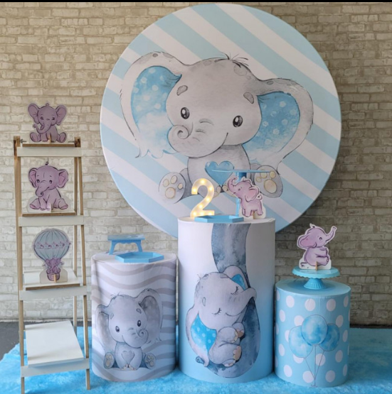 Alugue Tema Para Festa Decoração Elefantinho Tecido ( Modelo 2 )