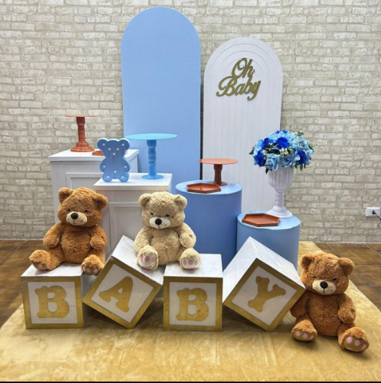 Alugue Tema Para Festa Decoração Chá de Bebê Ursinho Tecido ( Modelo 1 )