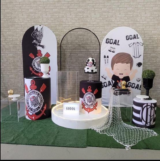 Alugue Tema Para Festa Decoração Corinthians Baby Tecido