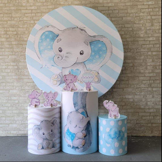 Alugue Tema Para Festa Decoração Elefantinho Tecido ( Modelo 1 )