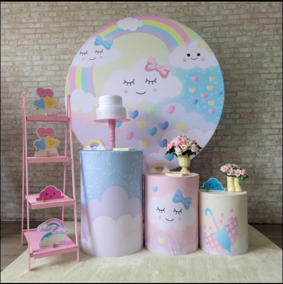 Alugue Tema Para Festa Decoração Chuva de Amor Tecido ( Modelo 2 )