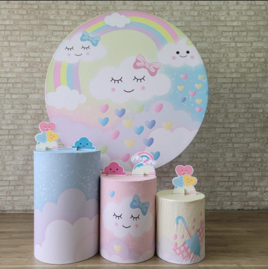 Alugue Tema Para Festa Decoração Chuva de Amor Tecido ( Modelo 1 )