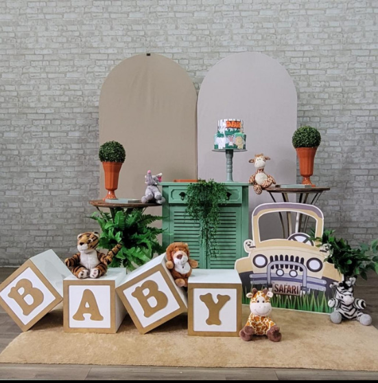 Alugue Tema Para Festa Decoração Safari Tecido ( Modelo 7 )