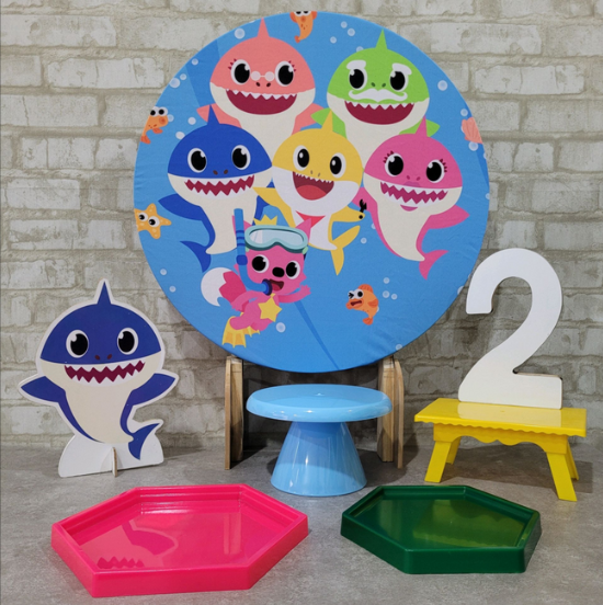 Alugue Tema Para Festa na Mesa Decoração Baby Shark