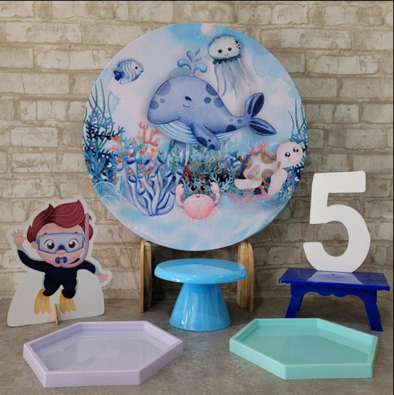 Alugue Tema Para Festa na Mesa Decoração Fundo do Mar