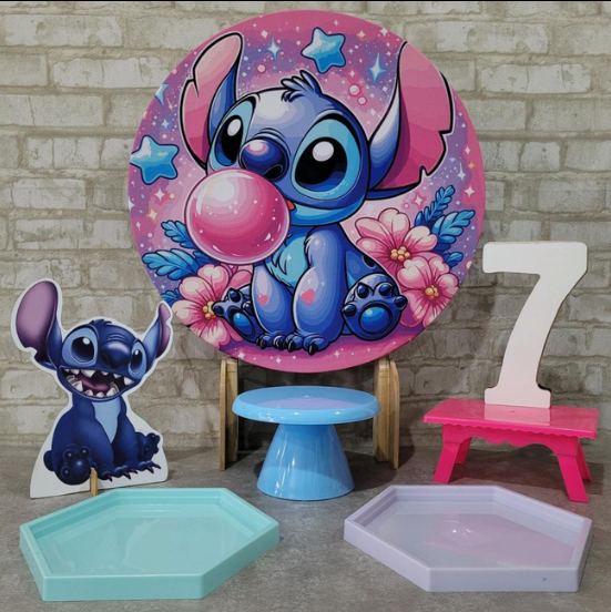 Alugue Tema Para Festa na Mesa Decoração Stitch ( Modelo 1 )