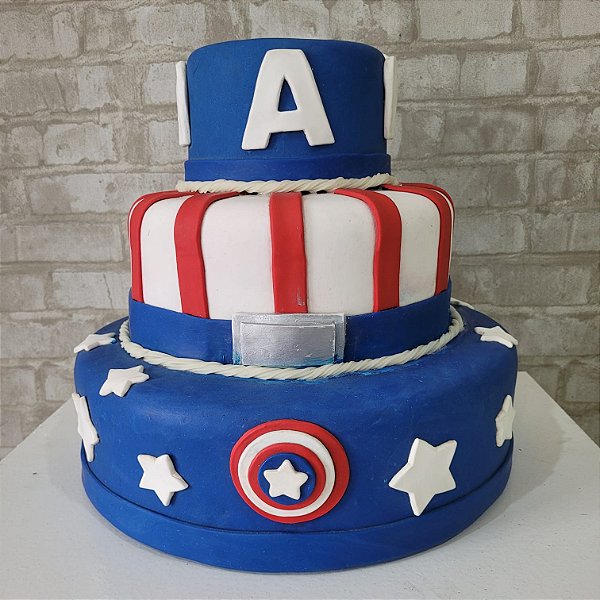 Alugue Bolo Fake Tema - Capitão América