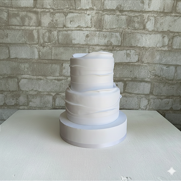 Alugue Bolo Fake Casamento Noivado com Babado