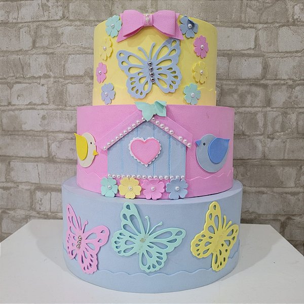 Alugue Bolo Fake Tema - Jardim Encantado