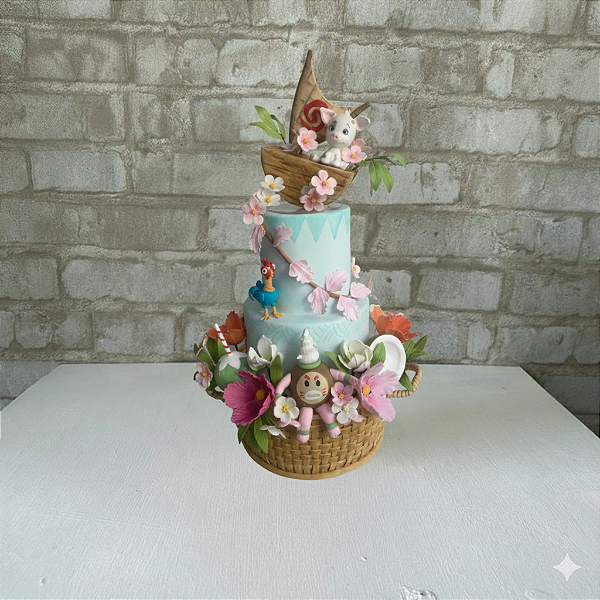 Alugue Bolo Fake Cenográfico Moana