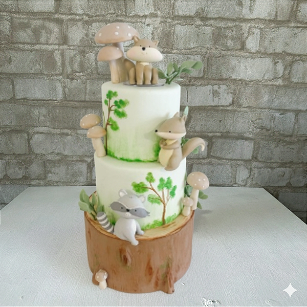 Alugue Bolo Fake Cenográfico Bosque